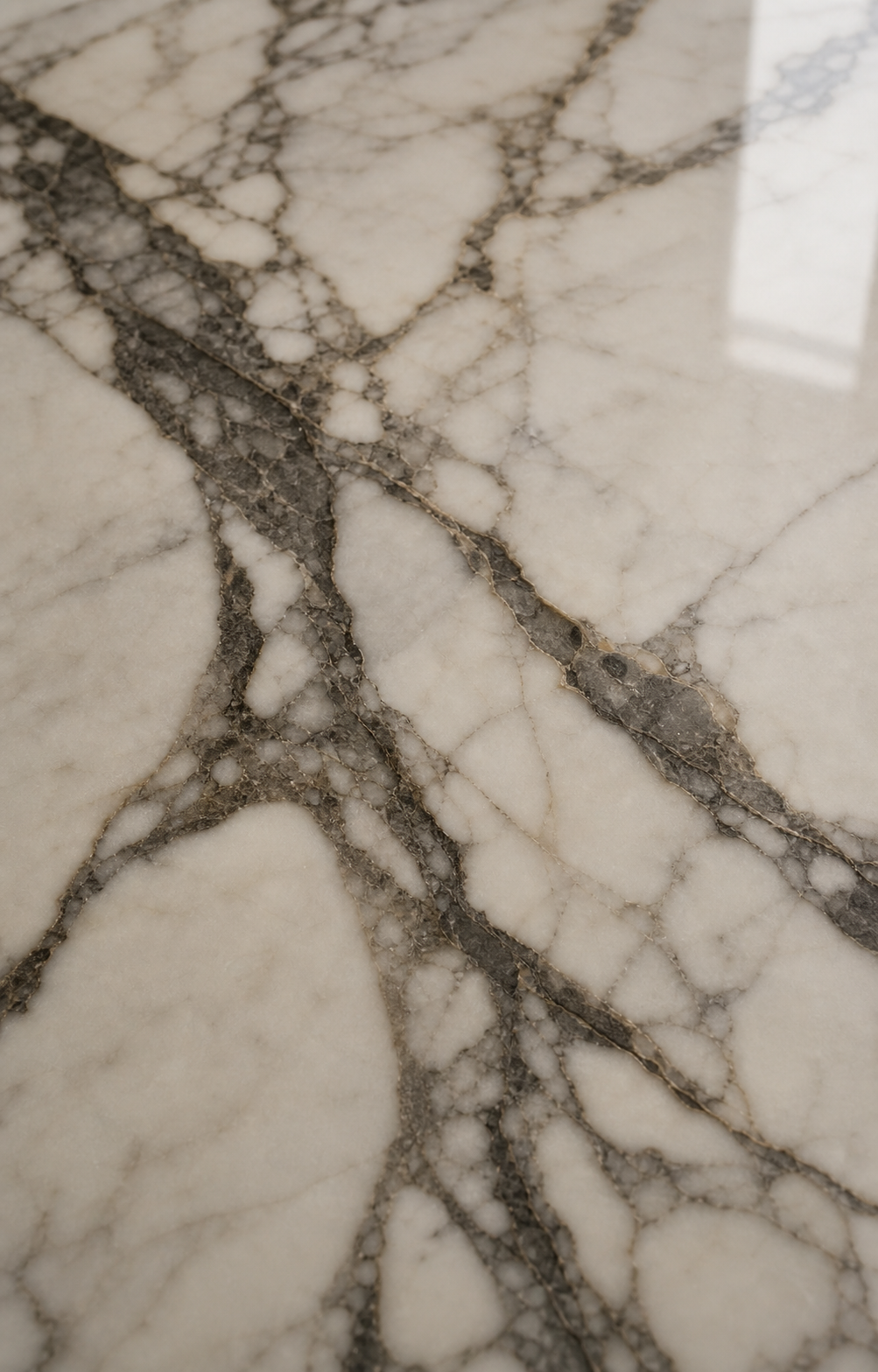 Natural marble surface with unique veining