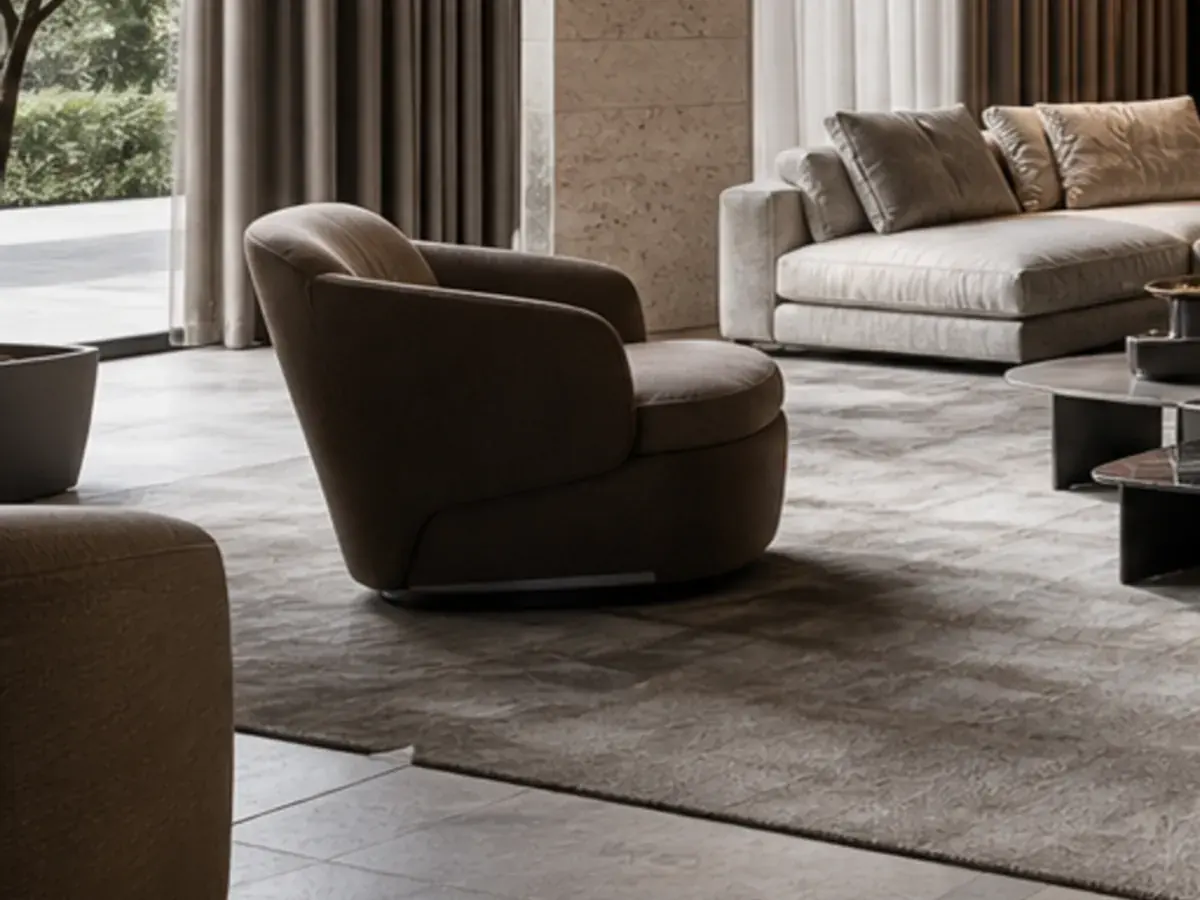 Modern lounge chair in a refined living room setting
