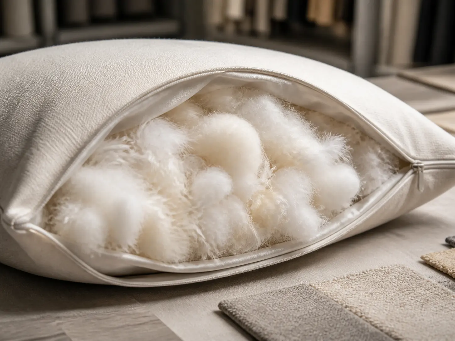 Mixed filling material for sofa back cushions and throw pillows
